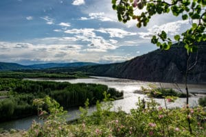 Zusammenfluss von Klondike und Yukon River bei Dawson City